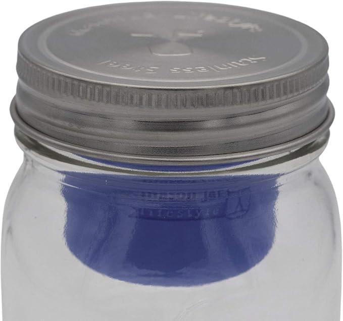 Mason Jar Lifestyle Divider Cup For Salads, Dips, and Snacks. Plastic Free Bento Lunch Container (Ultra Violet, Regular Mouth)