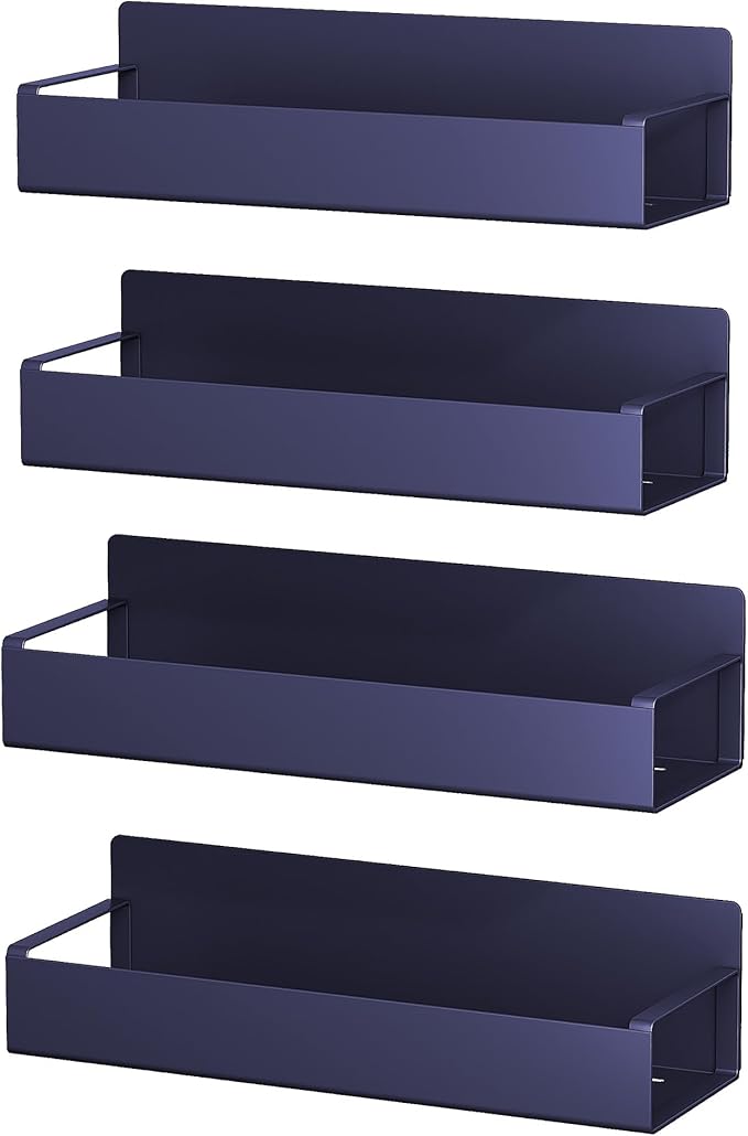 4 Pack Moveable Fridge Magnetic Spice Racks,Metal Purple