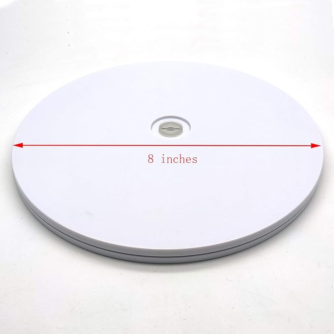 Large Lazy Suzan Turntable,1-Pack,Susenya 8" Acrylic Rolling Display Rack Rotary Bearing Swivel Plate for Cake Kitchen Pantry Decor White