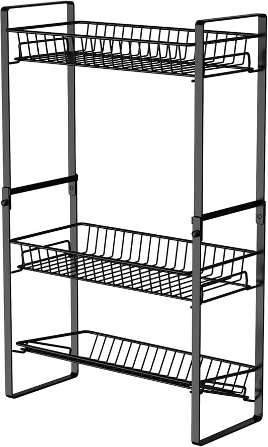 Countertop Spice Rack Slim 3 Tier Tall Seasoning Storage Rack Kitchen Spice Shelf Standing Rack Skincare Organiser