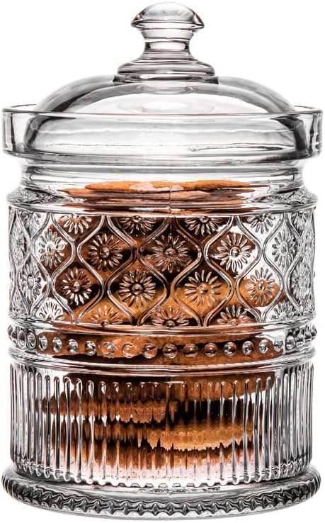 Godinger Canister Storage Container, Non Leaded Crystal Storage Canister Clear - 4X6