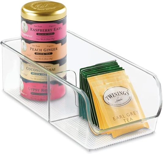 iDesign Linus Spice Packet Organizer Bin for Kitchen Pantry, Cabinet, Countertops - Clear Large
