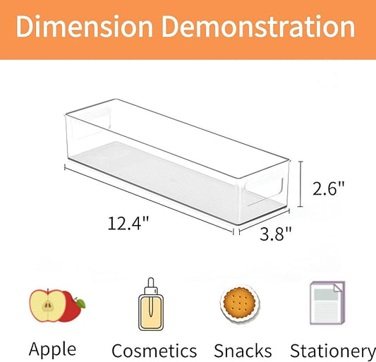vacane Clear Refrigerator Organizer Bins Plastic Food Storage Fridge Organizer Pantry Organization Container for Pantry,Bathroom ,Kitchen