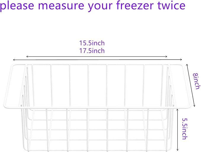 17.5 Inch Chest Freezer Organizer Storage Baskets Bins Metal Wire, Settle freezer chaos and reduce food waste effectively, Durable, Fully Use Space, Improve Air Circulate, 4 Pack