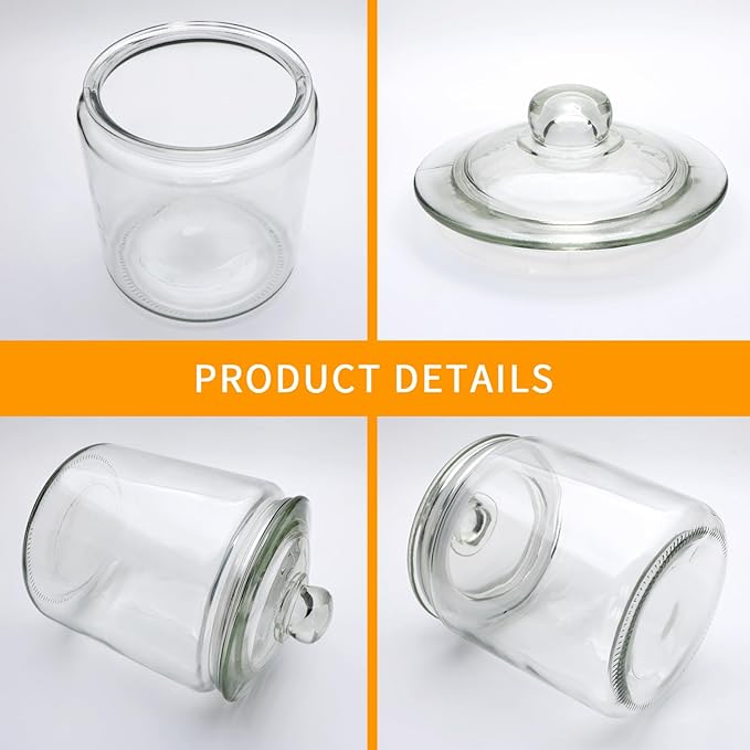 1 Gallon Glass Canister, Cookie Jar & Candy Jar with Airtight Lid, Large Food Storage Container for Buffet, Coffee & Flour, Laundry Room Storage & Pantry