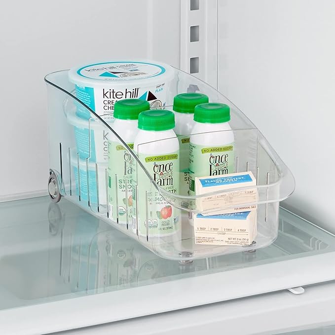 YouCopia RollOut Fridge Drawer 6", BPA-Free Clear Rolling Refrigerator Organizer Bin with Adjustable Dividers and Handles for Produce, Food, Meal and Snack Storage