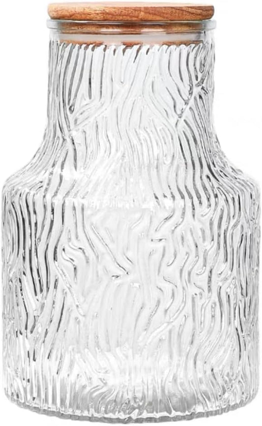 Vintage Large Glass Storage Jar, 59 FL OZ Glass Food Storage Containers (59oz-1pack)