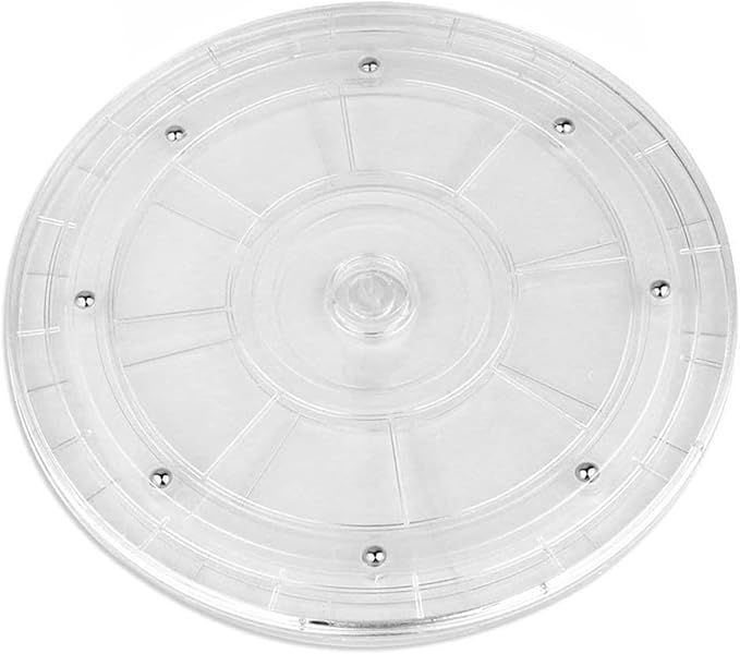 Large Lazy Susan Turntable,1-Pack,Susenya Heavy Duty Acrylic Lazy Susan Turntable Organizer Acrylic Organizers for Kitchen Corner Cabinets Spice Rack 8" Clear