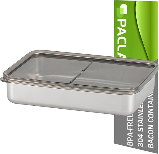 1 Pack Cheese Container for Refrigerator, 35 OZ 304 Stainless Steel Airtight Deli Meat Storage Containers with Lids for Fridge, Dishwasher Safe Food Organizers for Fridge Container Sets