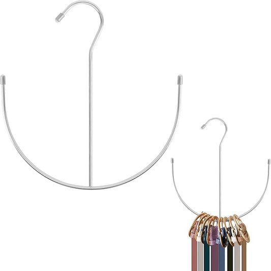 ZEDODIER Belt Hangers, Belt Rack 2 Pack Sliver Closet Accessories Organizers, Closet Organizer Hook Rack for Belt, Ties, Scarves, Camisoles, Hats, Bras, Shoes