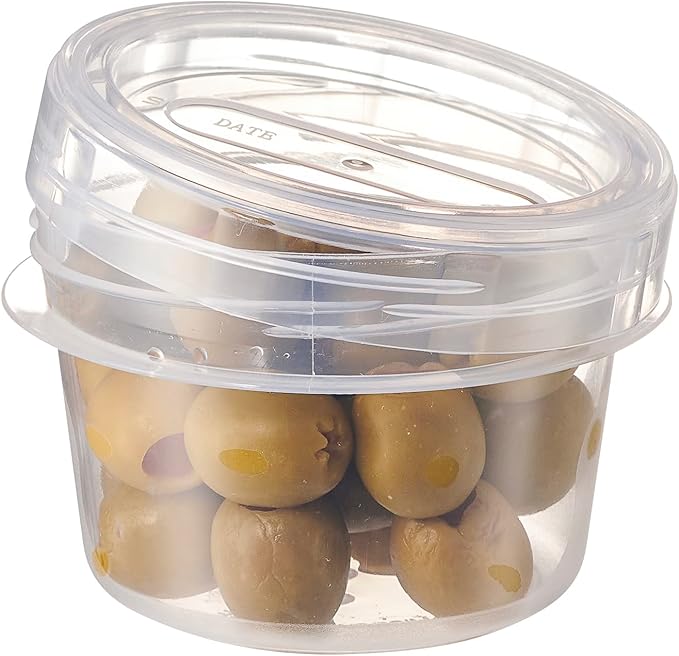 PLASTICPRO 6 Pack Twist Cap Food Storage Containers with Clear Screw on Lid- 4 oz Reusable Meal Prep Containers - Small Freezer Containers Microwave Safe Clear Plastic Food Storage