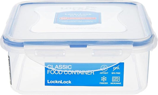 LOCK & LOCK Easy Essentials Food Storage lids/Airtight containers, BPA Free, Square-29 oz-for Veggies, Clear