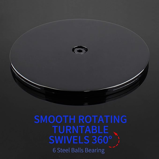 Black Turntable Organizer 8 Inch, Acrylic Rotating Turntable Platter Swivel Plate Tray for Pantry Cabinet Spice Rack Cake Table Makeup