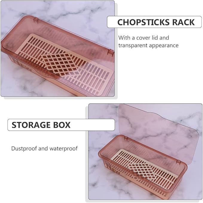 Silverware Organizer with Lid: 3Pcs Flatware Organizer with Lid and Drainer, Kitchen Cutlery Tray and Utensil Drawer Organizer with Cover, Countertop Silverware Storage Container (Random Color)
