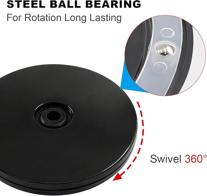 Small Mini Turntable Organizer 4 Inch, Black Acrylic Rotating Turntable Platter Swivel Plate Tray for Pantry Cabinet Spice Rack Cake Table Makeup
