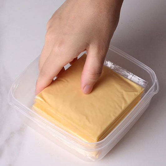 2 Pack-Cheese Slicer Storage Containers with Lids, Airtight, Keeps Slice Fresh and Delicious, Reusable Cheese Preservation Container for Fridge