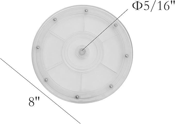 FixtureDisplays® 8" Clear Plastic Spinner Lazy Susan Turntable Organizer for Spice Rack Table Cake Kitchen Pantry Decorating 16973-FBA
