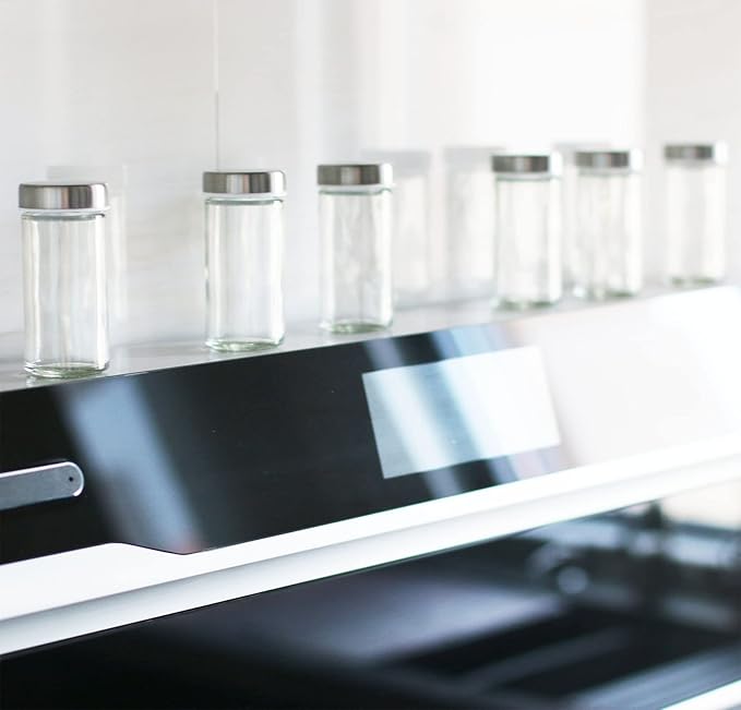 2 Pcs Glass Spice Jars/Bottles - 3oz Empty Round Spice Containers with Airtight Metal Caps with Shaker Lids (2, clear)