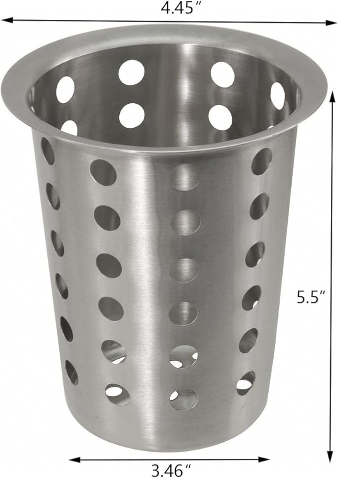 Commercial Utensil Holder for Kitchen Counter, Silverware Organizer 8 Cups Large Utensil Holder Stainless Steel for Restaurant, Metal Utensil Caddy Cutlery Organizer for Countertop, Silver