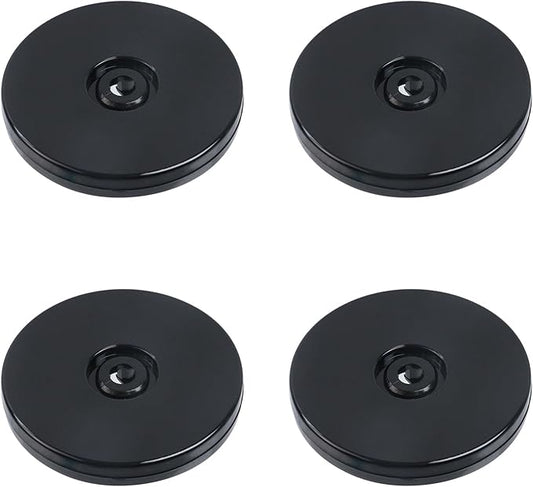 Geesatis 4 Pcs Acrylic Lazy Susan 3 inch Rotating Turntable Organizer Bearings Round Swivel Plate for Spice Rack Table Cake Kitchen Pantry, Black