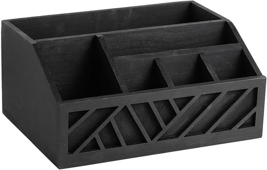 Homaisson Wooden Paper Plate Dispenser for Countertop - Wood Paper Plate Holder Utensil Holder Organizer Cutlery Flatware Organizer Box For Cups Spoons Forks Plates Napkins, Kitchen Accessories