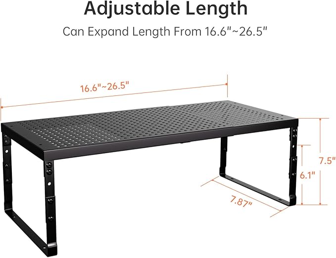 Cabinet Shelf,Expandable Adjustable Stackable Kitchen Organizer,for cabinets, Kitchens, countertops, bathrooms Shelf Organizer(1Pack/Black,Large)