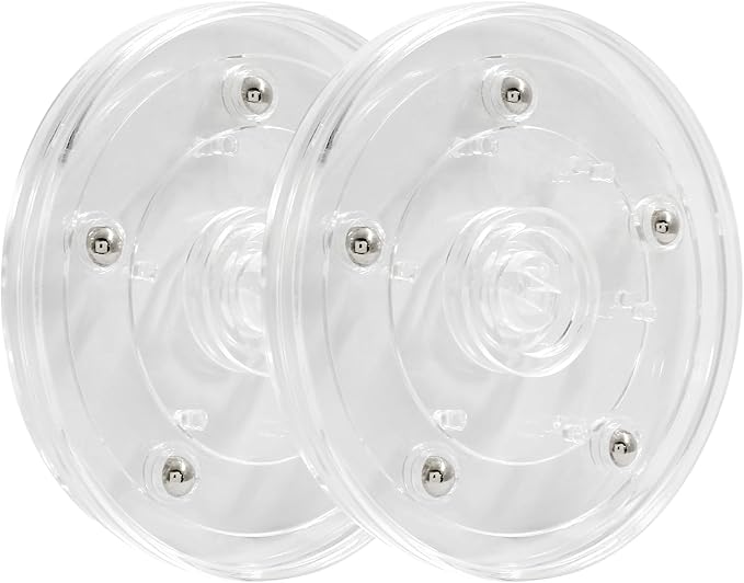 2 Pack 4 inch Lazy Susan Turntable - Acrylic Ball Bearing Rotating Tray for Cake, Spice Rack - Perfect for Kitchen Pantry with 360˚Rotation