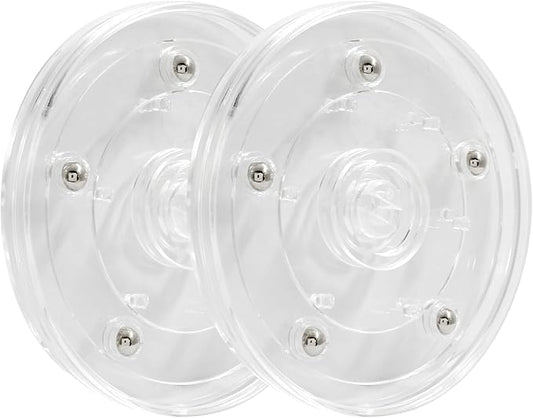 2 Pack 4 inch Lazy Susan Turntable - Acrylic Ball Bearing Rotating Tray for Cake, Spice Rack - Perfect for Kitchen Pantry with 360˚Rotation