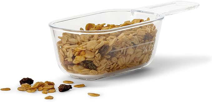 Rubbermaid Brilliance BPA-Free Food Storage Containers with Lids, Airtight, Kitchen and Pantry Organization Set, Includes 3 Containers and Scoops, Clear, 16 cups