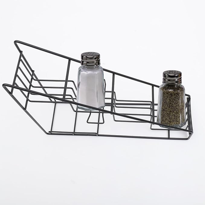 Stainless Steel Spice Shelf Spice Rack Organizer Syrup Bottle Rack Wire 4 Compartment Bottle Holder Kitchen Storage Organization ( White )