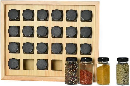 The Rack Co. 24 spice jars counter top wood cabinet