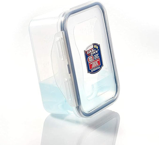 LOCK & LOCK Easy Essentials Food Storage lids/Airtight containers, BPA Free, Rectangle-88 oz-for Rice, Clear