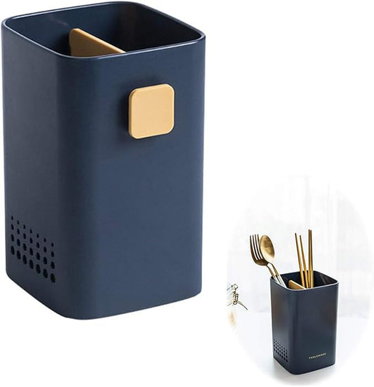 Kitchen Utensil Holder for Countertop,Multifunctional Draining Chopstick Cage,Double Ventilation Holes,Wall Mounted or Standing Cutlery Storage Organizer Caddy,Tableware Spoon Forks Storage Box