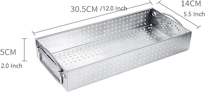 Mesh Cutlery Tray- 1 Compartments 304 Stainless Steel Kitchen Utensil Drawer Organizer/Silverware Storage Kitchen Utensil Flatware Tray - 12.0x5.5X2.0 Inch