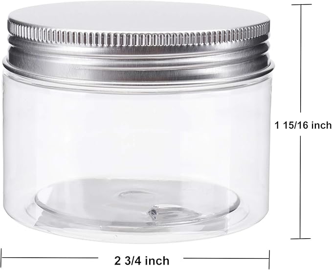 Bekith 20 Pack 4 Ounce Clear Plastic Storage Jars Containers With Screw-on Lids, Refillable BPA Free Small Round Slime Containers for Kitchen & Household Storage