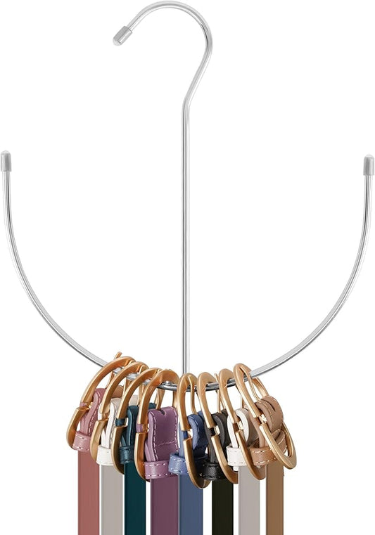 ZEDODIER Belt Hangers, Belt Rack Silver Closet Accessories Organizers, Closet Organizer Hook Rack for Belt, Ties, Scarves, Camisoles, Hats, Bras, Shoes