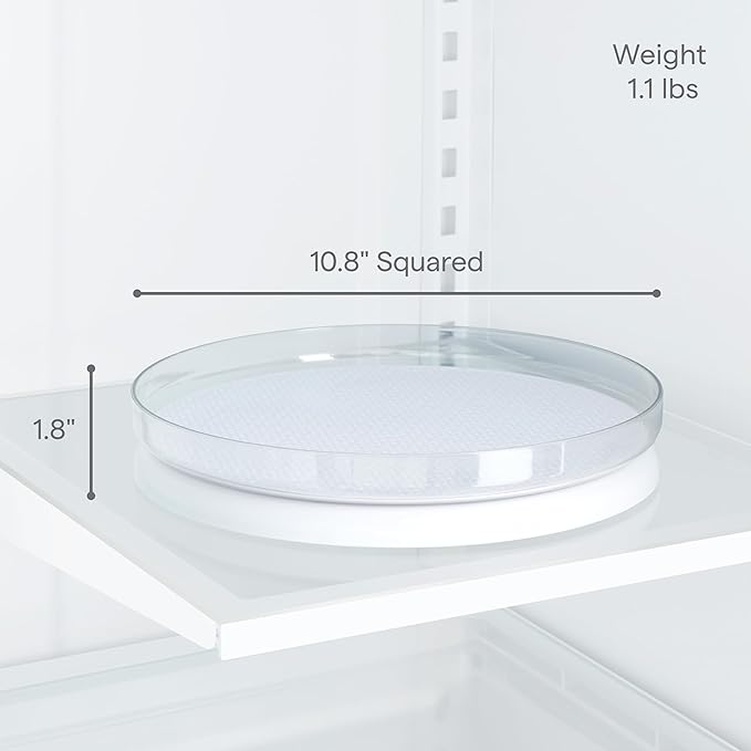 YouCopia FridgeView Fridge Turntable with Mat, Lazy Susan Organizer for Refrigerator Storage, 11” , White