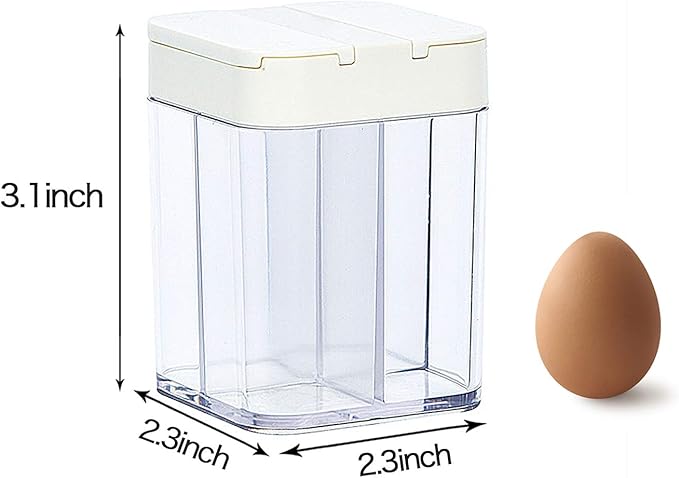 2 Pack 4 in 1 Plastic Salt and Pepper Shaker- 8 Grids Travel Spice Container, Multi Spice Dispenser Camping Seasoning Jars with Adjustable Holes