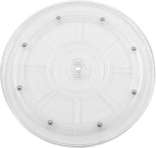 1 Pack 9 inch Lazy Susan Turntable - Acrylic Ball Bearing Rotating Tray for Cake, Spice Rack - Perfect for Kitchen Pantry with 360˚Rotation