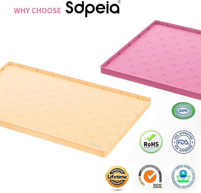 Sdpeia Under Sink Mat for [19" x 12"] Cabinet, Upgraded Silicone Waterproof Mat Kitchen Cabinet Liner Cabinet Protector Kitchen Organizers and Storage
