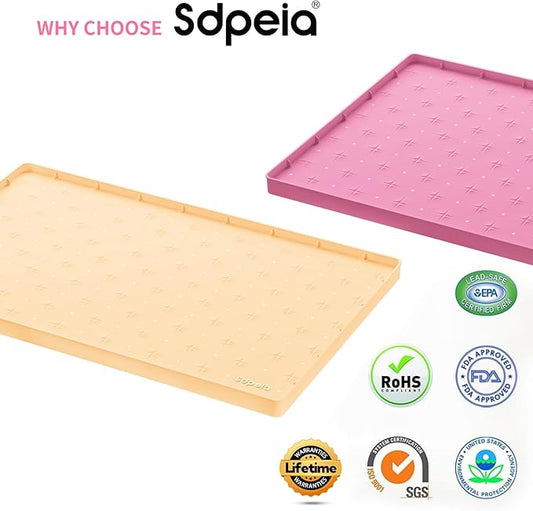 Sdpeia Under Sink Mat for [19" x 12"] Cabinet, Upgraded Silicone Waterproof Mat Kitchen Cabinet Liner Cabinet Protector Kitchen Organizers and Storage