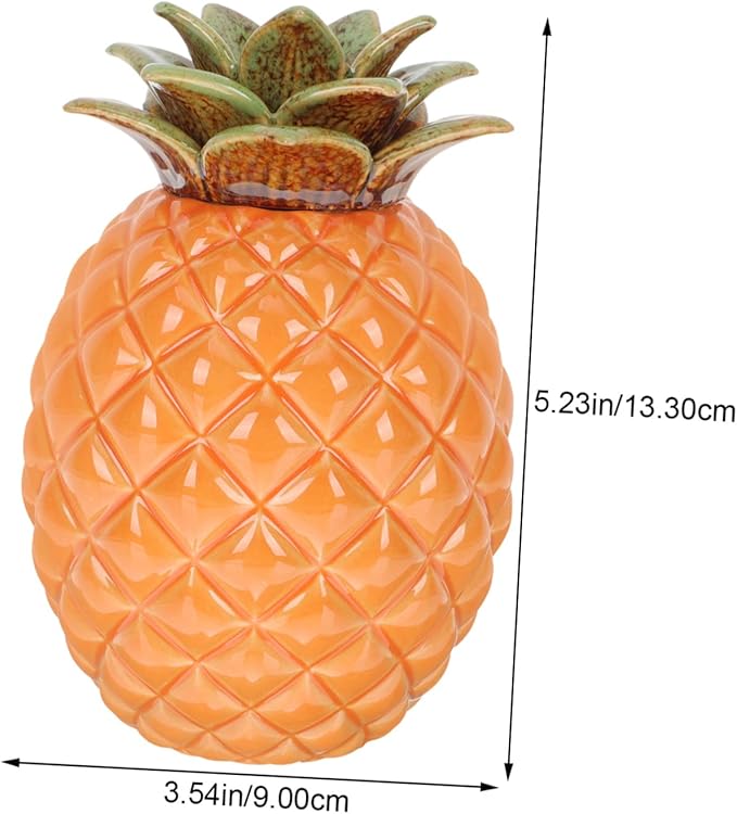 Ceramic Pineapple Tea Jar Lid Airtight Tea Storage Container for Loose Tea Snacks