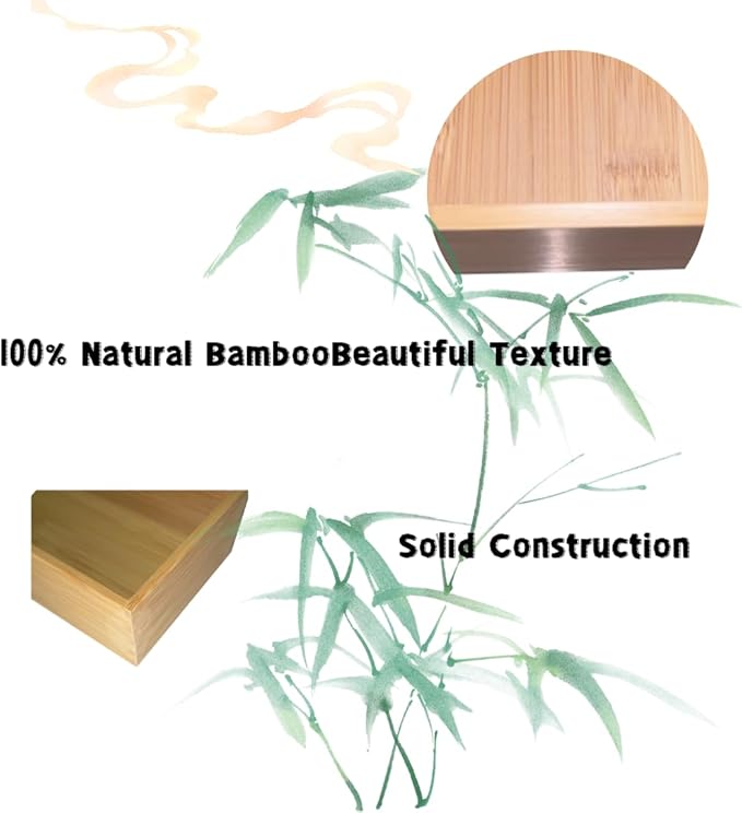 Bamboo drawer organizer Kitchen Utensil Organizer Cutlery Box for Dresser Makeup Tool Office Desk Supplies Storage and Accessories 1pcs 4"x 4"x 2"