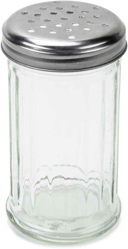 1 Pack of 12oz. Spice & Cheese Shaker|Glass Jar, Metal Lid & Extra Large Holes for Parmesan & Spices by Back of House Ltd.