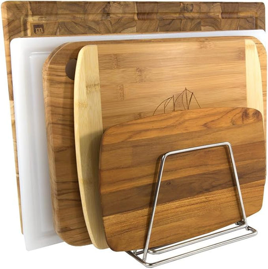 Thirteen Chefs Stainless Steel Cutting Board Rack - Holds 6 Boards up to 3/4" Wide - NSF Approved for Commercial Kitchens