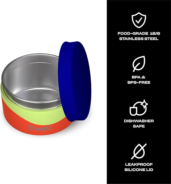 S'well Stainless Steel Food Canister, 10oz, Papaya, Single Walled Durable Construction, BPA Free, Dishwasher Safe