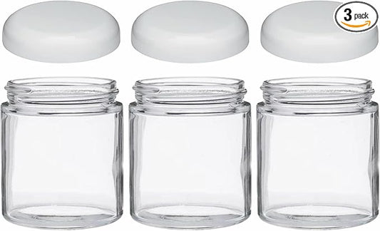 JARMING COLLECTIONS Mason Jars 16 oz Glass Extra Wide Mouth Pint Storage Jars with Lids - BPA Free Plastic Storage Lids - Made in USA - Pint Glass Jars 16 oz with Lids, Ryan16WTX3