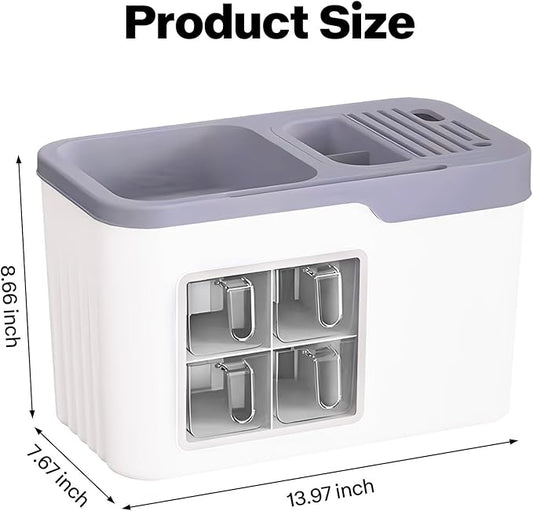 Spice Rack Organizer & Holder with Knife Block, Multifunctional Kitchen Organizer with Seasoning Storage Box, Seasoning Box, Spices Jars Storage Shelf for Kitchen Countertop