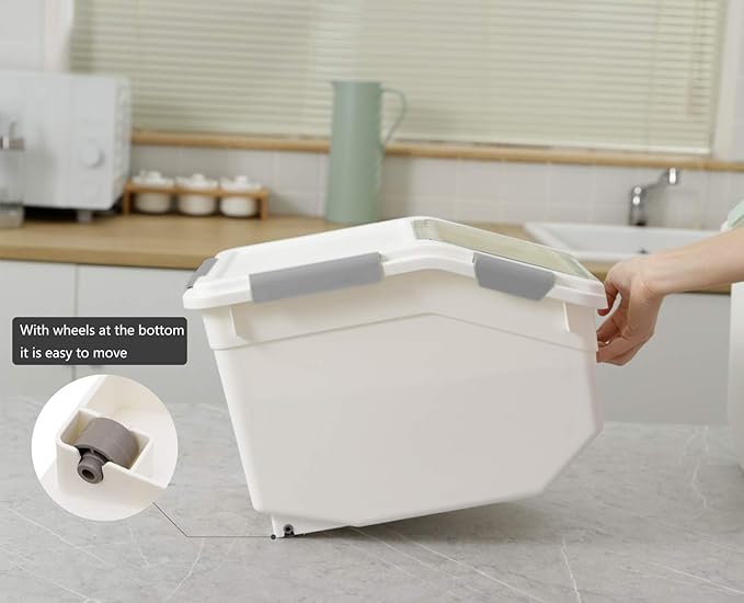 CITY BABY 2 Pack Airtight Flour Storage Container With Scoop,Dry Food, Sugar, Baking Supplies,Rice Container Set -BPA Free- Pet Food Storage Container,Dog Cat Birds Food Bin(13LB)