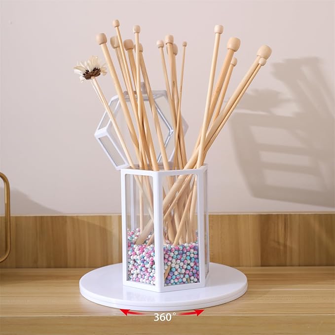 6 inch Small Lazy Susan Turntable Acrylic Ball Bearing Rotating Tray for Spice Rack Table Cake Kitchen Pantry Decorating Bathrooms, 20-lb Load Capacity (360˚ Rotation) – White